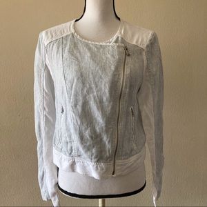 Lou & Grey 100% Linen Asymmetrical Jacket.